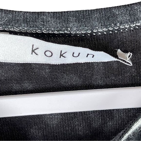 Kokun Black Bamboo Cashmere Blend Knit Long Sleeve Hi-Low Top Women’s Size M/L - Picture 3 of 6